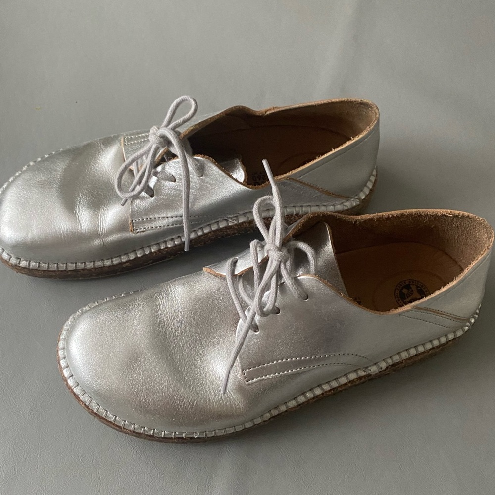 Birkenstock Gary Shoes Mules Clogs size 40 Birkenstocks grey silver 9 9.5 - Picture 4 of 10